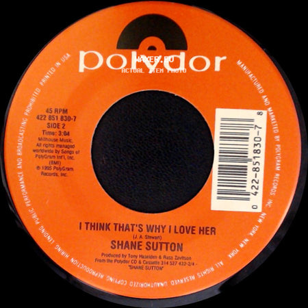 Shane Sutton - I've Got Your Number / I Think That's Why I Love Her side B