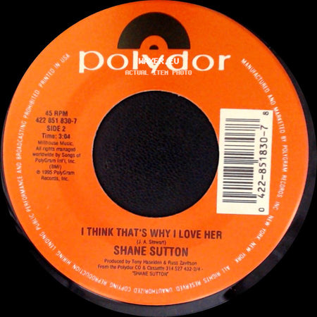 Shane Sutton - I've Got Your Number / I Think That's Why I Love Her side B