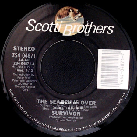 Survivor - The Search Is Over / It's The Singer Not The Song side A