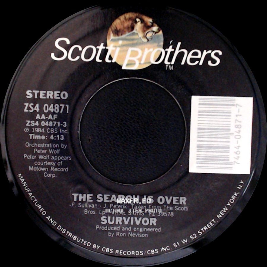 Survivor - The Search Is Over / It's The Singer Not The Song side A