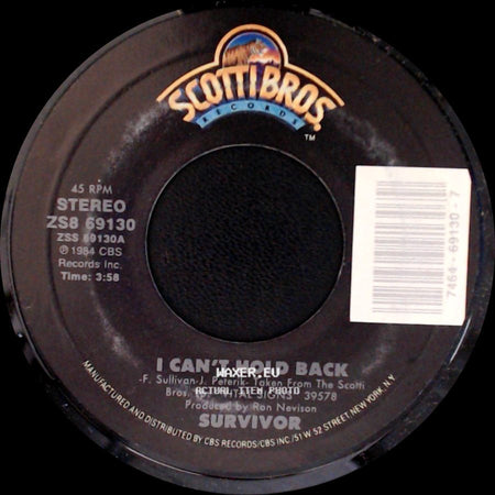 Survivor - First Night / I Can't Hold Back side B