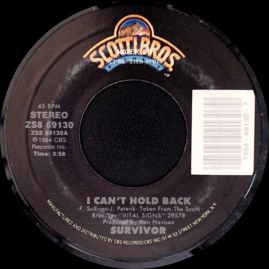 Survivor - First Night / I Can't Hold Back side B