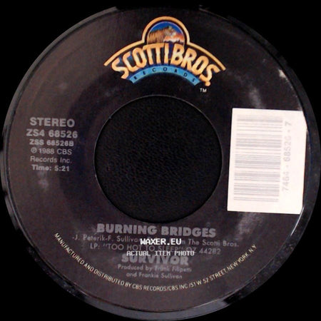 Survivor - Burning Bridges / Across The Miles side A