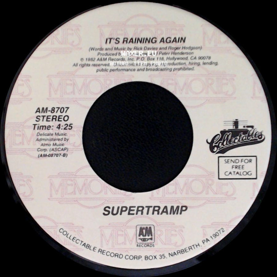 Supertramp - Take The Long Way Home (Edit) / It's Raining Again side B