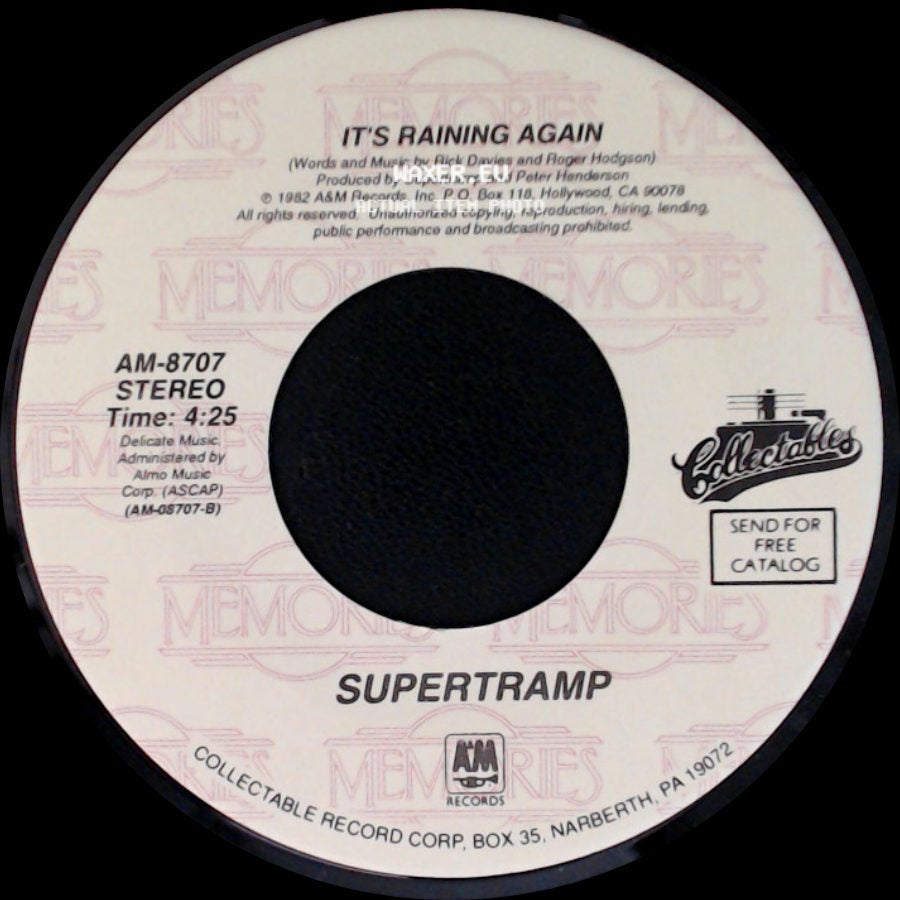 Supertramp - It's Raining Again / Take The Long Way Home (Edit) side A