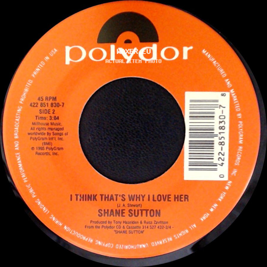 Shane Sutton - I've Got Your Number / I Think That's Why I Love Her side B