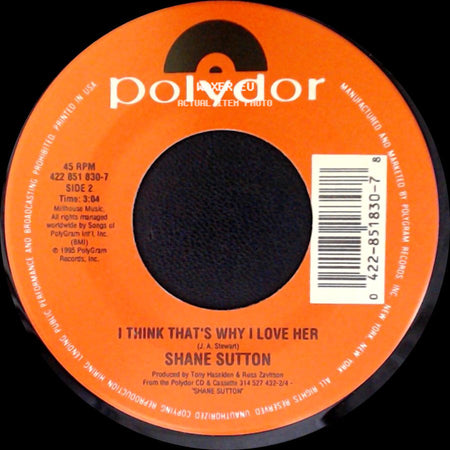 Shane Sutton - I've Got Your Number / I Think That's Why I Love Her side B