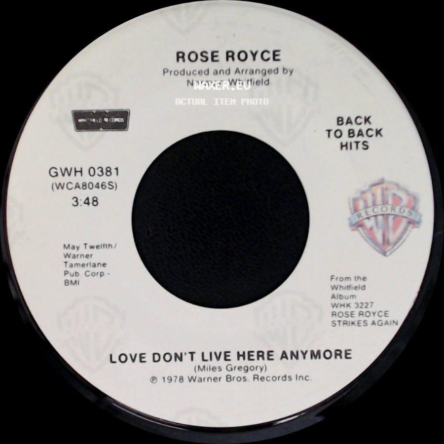 Rose Royce - Wishing On A Star / Love Don't Live Here Anymore side B