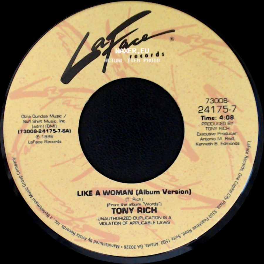 Tony Rich - Like A Woman (Album Version) / Like A Woman (Album Instrumental) side A