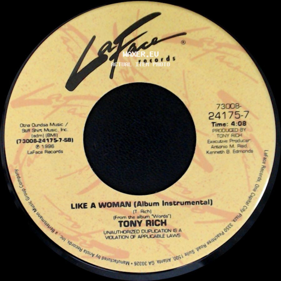 Tony Rich - Like A Woman (Album Version) / Like A Woman (Album Instrumental) side B