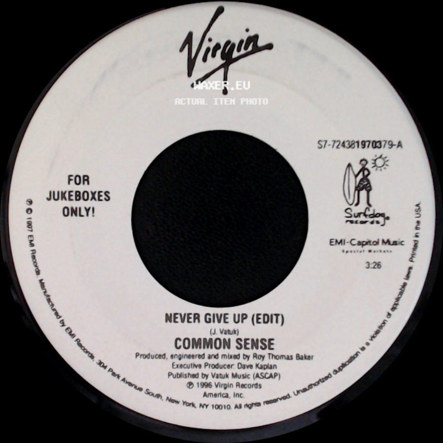 Common Sense - 69 Times / Never Give Up (Edit) side B