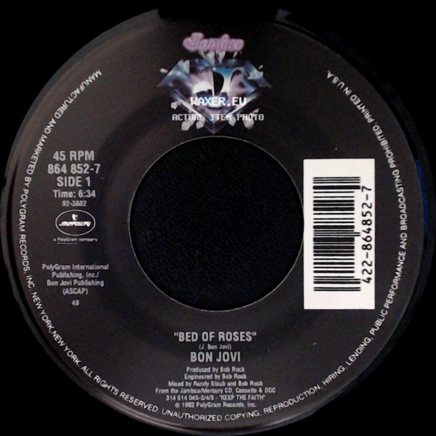 Bon Jovi - Bed Of Roses / Lay Your Hands On Me (Live Version) side A