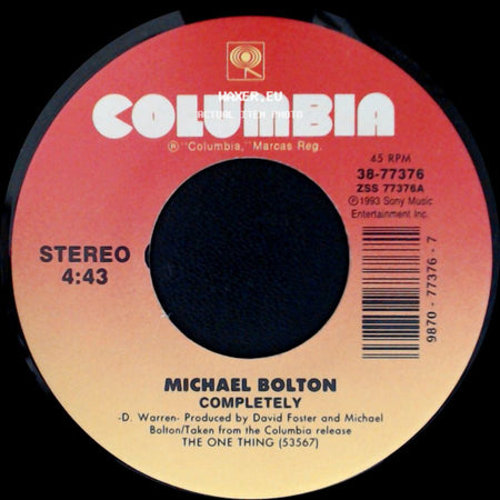 Michael Bolton - Completely / That's What Love Is All About (Live From Wembley Arena) side A