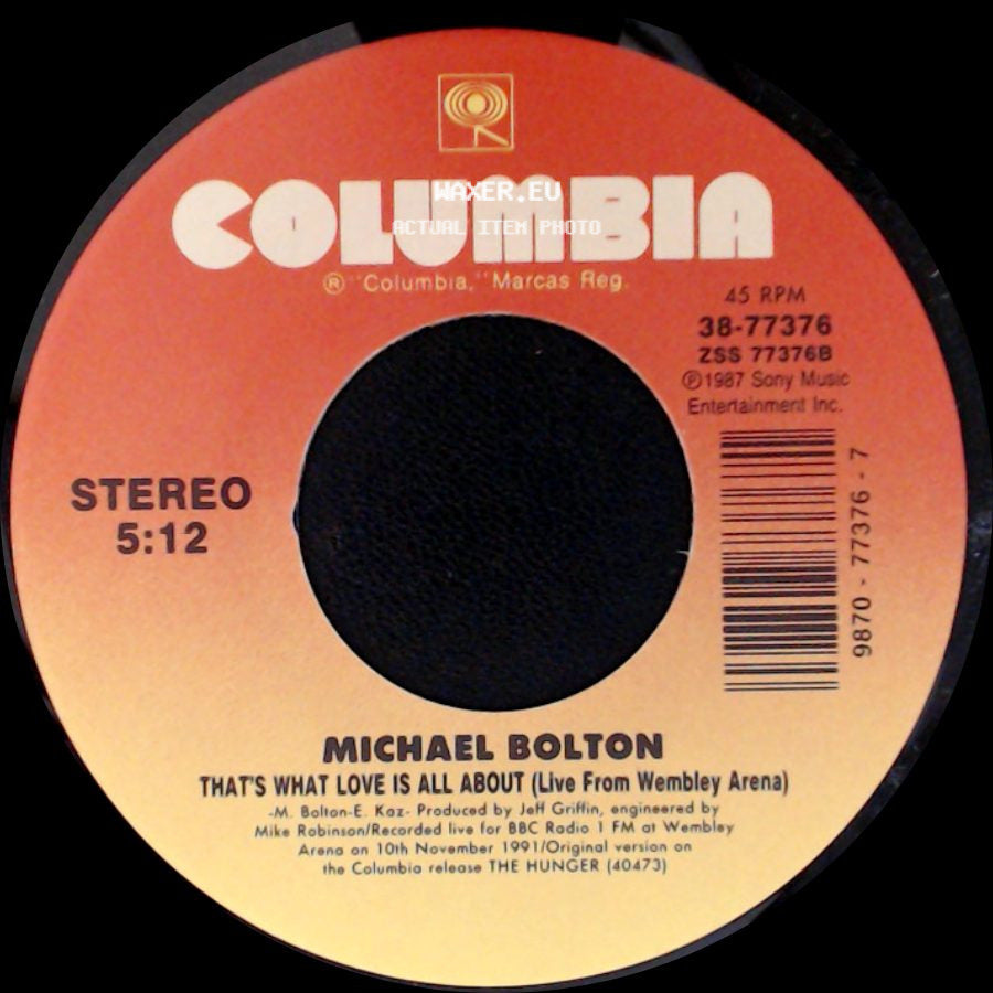 Michael Bolton - That's What Love Is All About (Live From Wembley Arena) / Completely side A