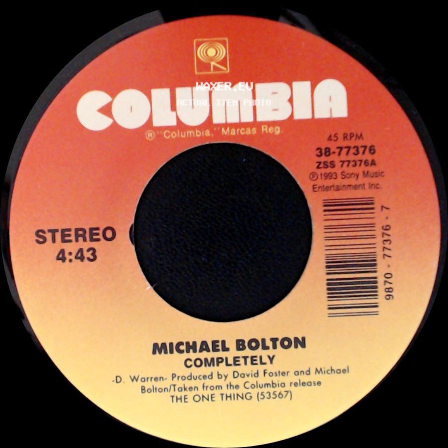 Michael Bolton - That's What Love Is All About (Live From Wembley Arena) / Completely side B