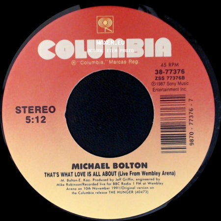 Michael Bolton - Completely / That's What Love Is All About (Live From Wembley Arena) side B