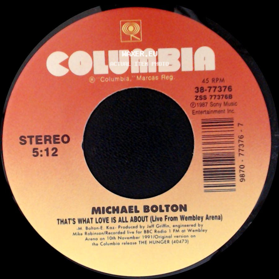 Michael Bolton - That's What Love Is All About (Live From Wembley Arena) / Completely side A