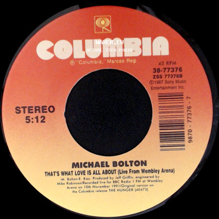 Michael Bolton - That's What Love Is All About (Live From Wembley Arena) / Completely side A
