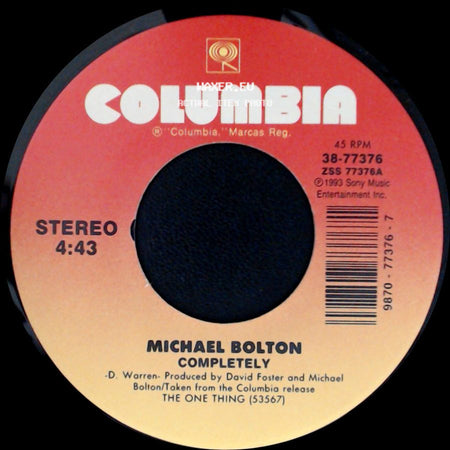 Michael Bolton - That's What Love Is All About (Live From Wembley Arena) / Completely side B