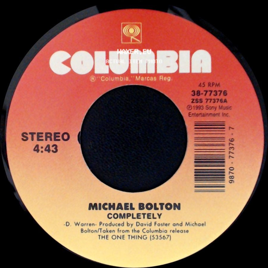 Michael Bolton - Completely / That's What Love Is All About (Live From Wembley Arena) side A