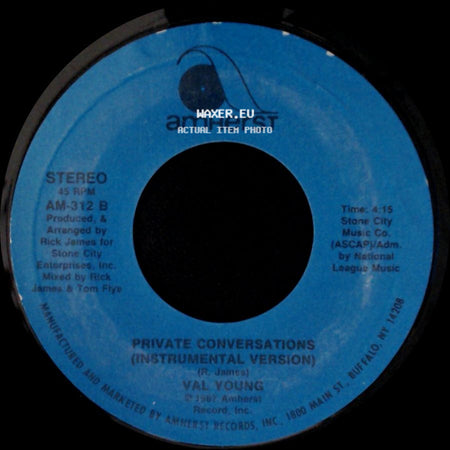 Val Young - Private Conversations (Radio Version) / Private Conversations (Instrumental Version) side B