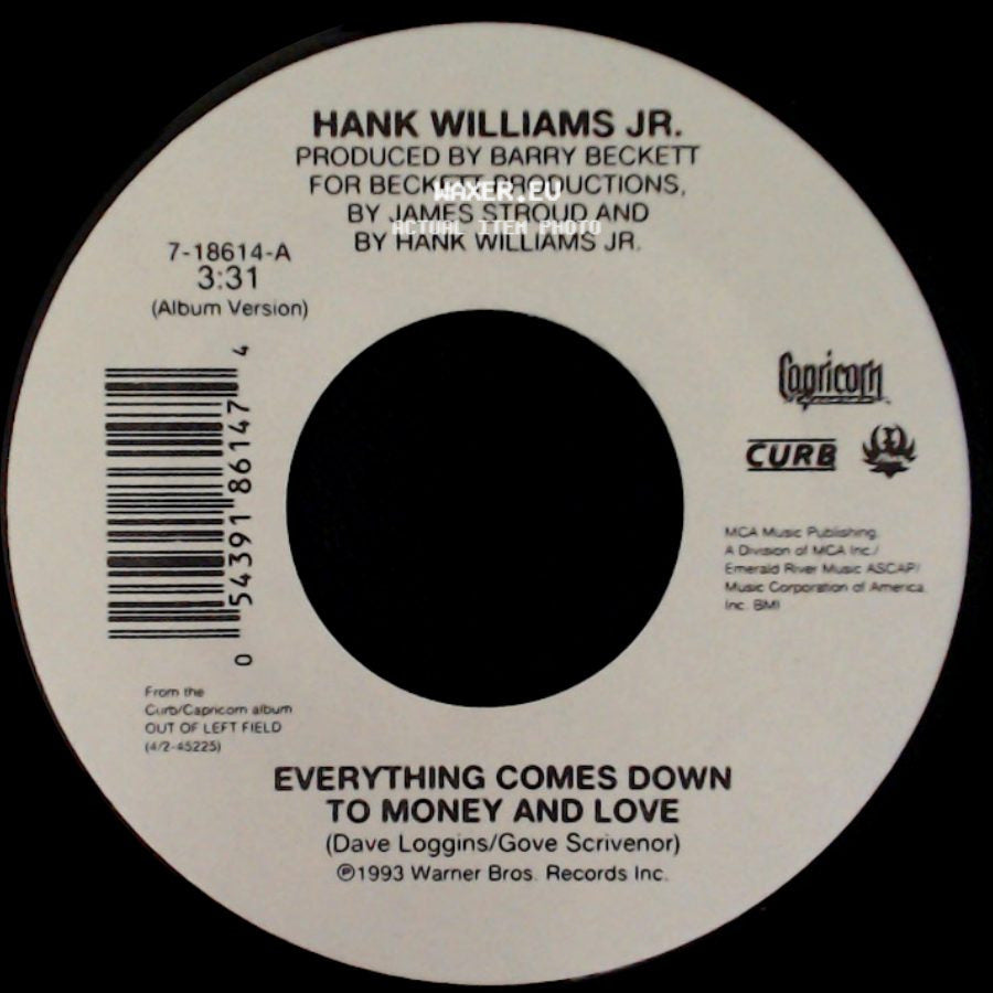 Hank Williams Jr. - Everything Comes Down To Money And Love / S.O.B. I'm Tired side A