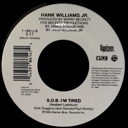 Hank Williams Jr. - Everything Comes Down To Money And Love / S.O.B. I'm Tired side B