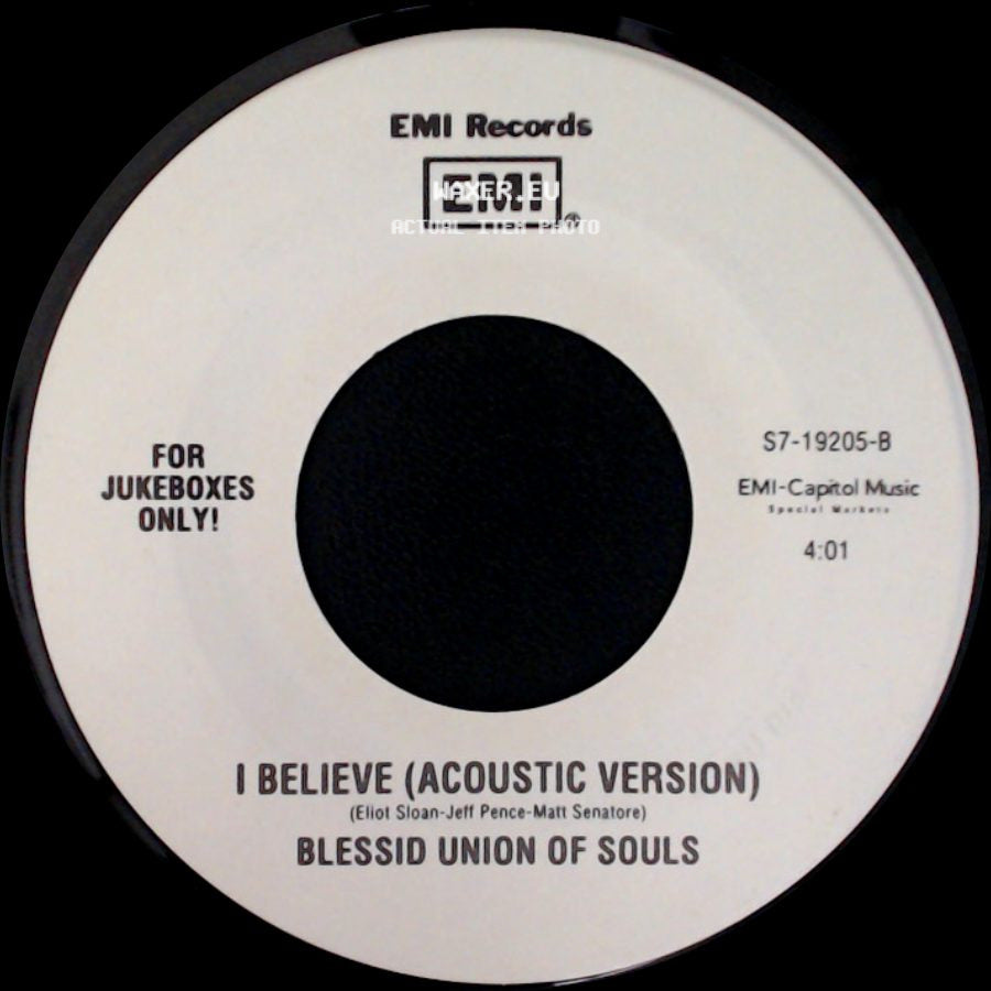 Blessid Union Of Souls - I Believe (Acoustic Version) / All Along side A
