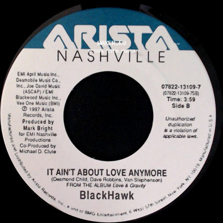 Blackhawk - Postmarked Birmingham / It Ain't About Love Anymore side B