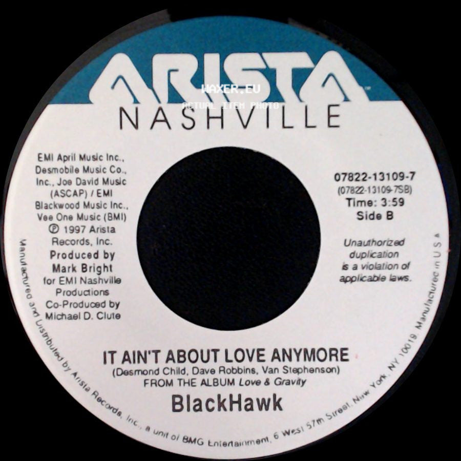 Blackhawk - Postmarked Birmingham / It Ain't About Love Anymore side B