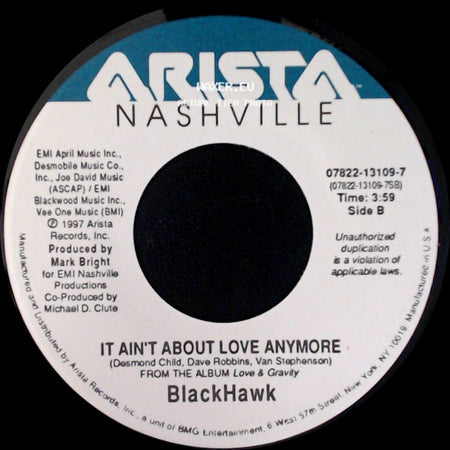Blackhawk - Postmarked Birmingham / It Ain't About Love Anymore side B