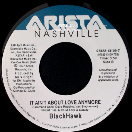 Blackhawk - Postmarked Birmingham / It Ain't About Love Anymore side B