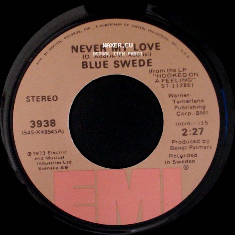 Blue Swede - Pinewood Rally / Never My Love side B