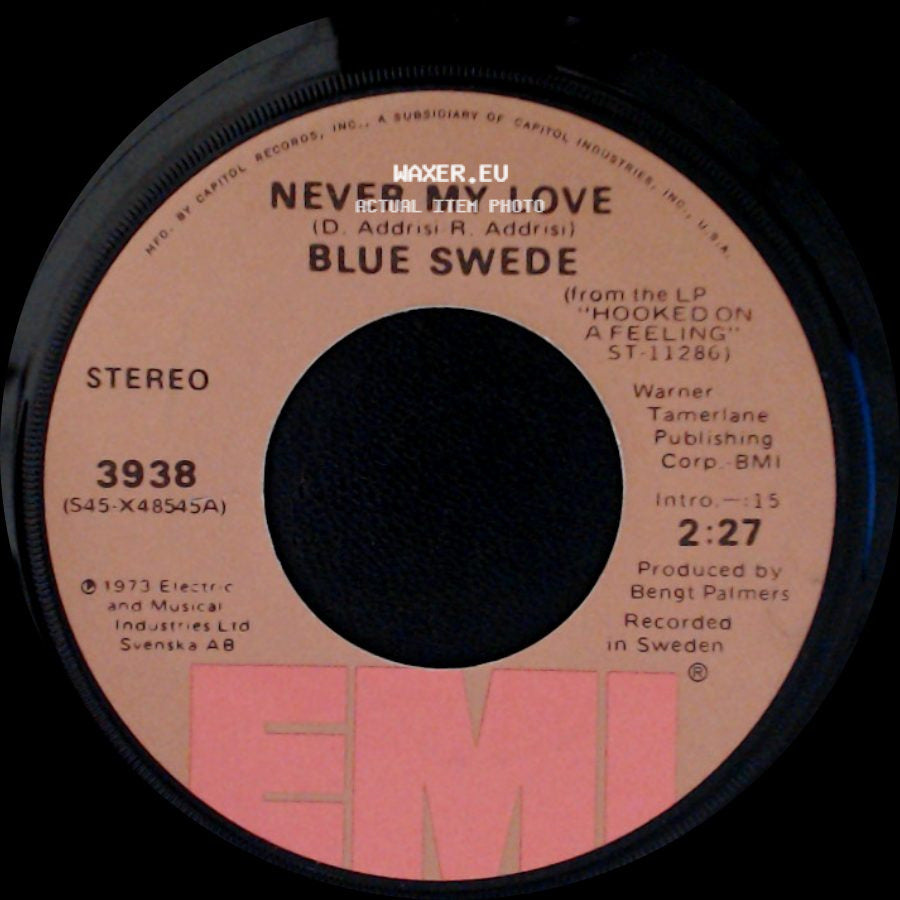 Blue Swede - Pinewood Rally / Never My Love side B