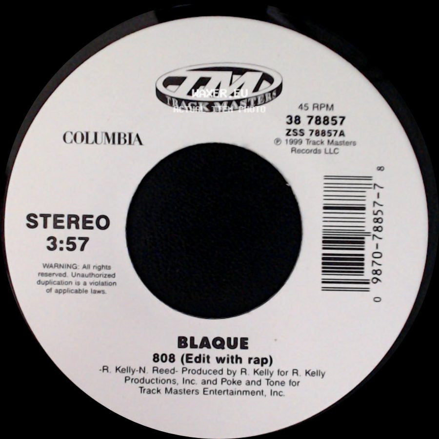 Blaque - 808 (Edit With Rap) / I Do (Album Version) side A