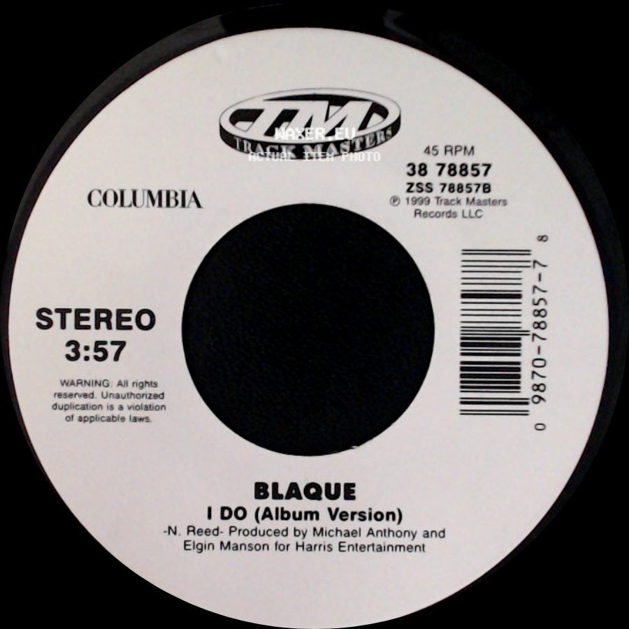 Blaque - 808 (Edit With Rap) / I Do (Album Version) side B