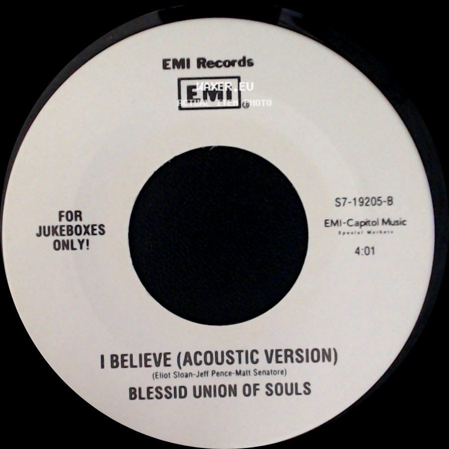 Blessid Union Of Souls - I Believe (Acoustic Version) / All Along side A