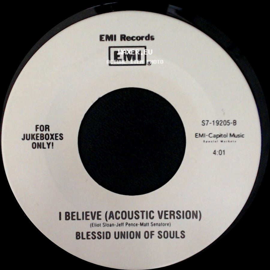 Blessid Union Of Souls - I Believe (Acoustic Version) / All Along side A