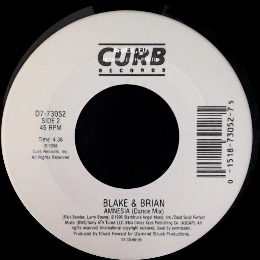 Blake & Brian - Amnesia / Amnesia (Dance Mix) side B