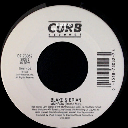 Blake & Brian - Amnesia / Amnesia (Dance Mix) side B