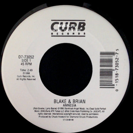 Blake & Brian - Amnesia / Amnesia (Dance Mix) side A