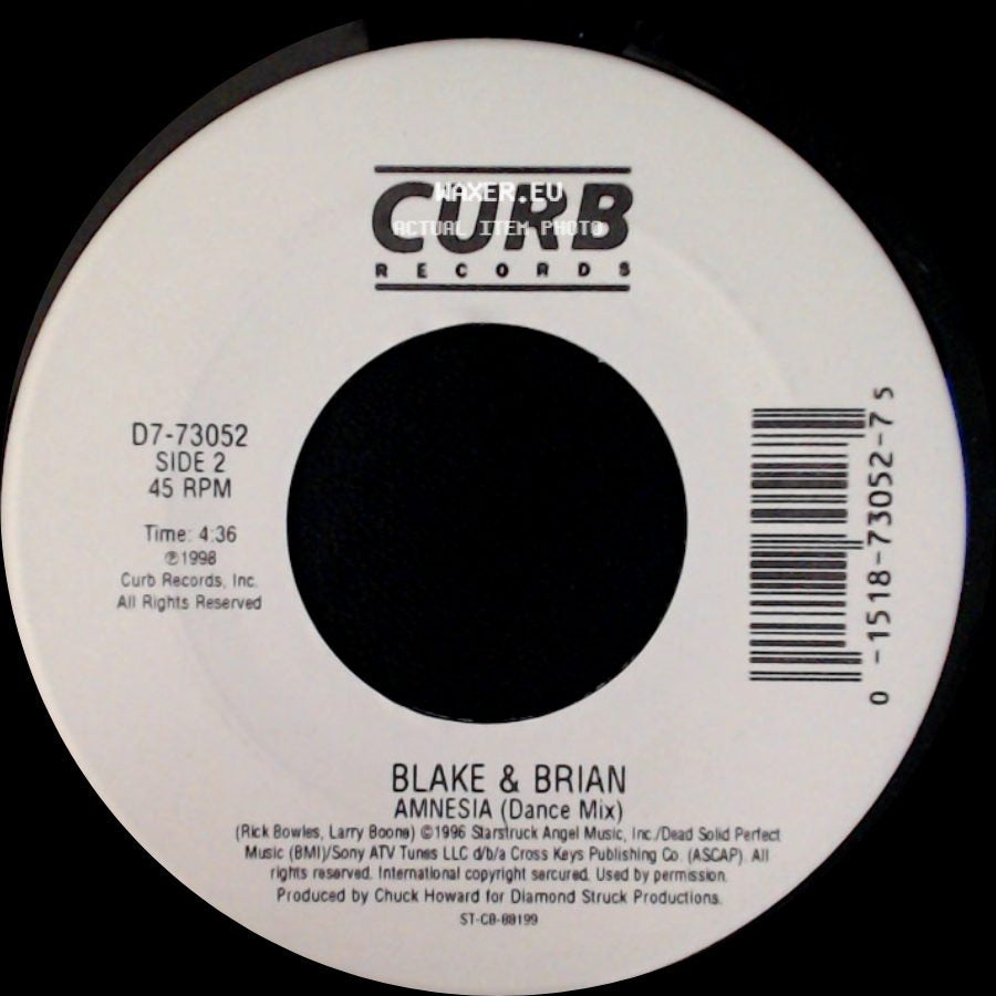 Blake & Brian - Amnesia / Amnesia (Dance Mix) side B