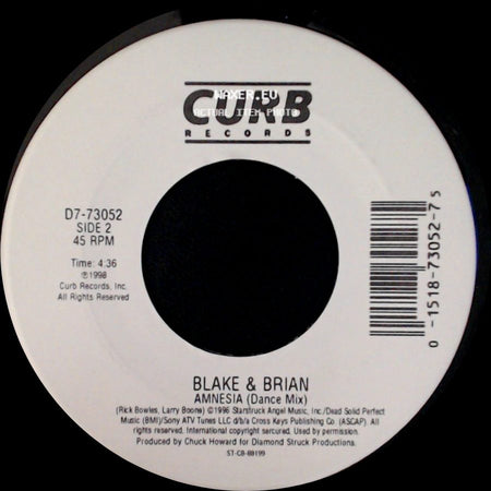 Blake & Brian - Amnesia / Amnesia (Dance Mix) side B
