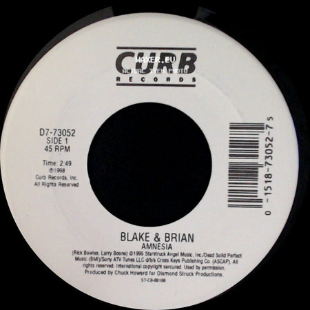 Blake & Brian - Amnesia / Amnesia (Dance Mix) side A