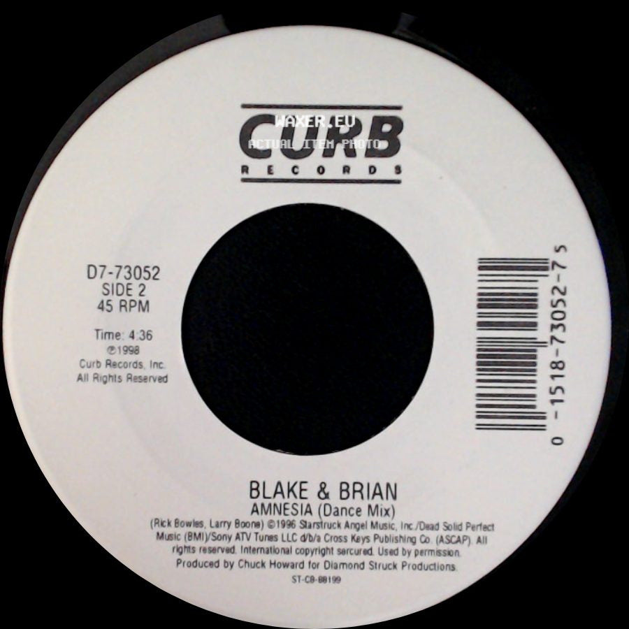 Blake & Brian - Amnesia / Amnesia (Dance Mix) side B
