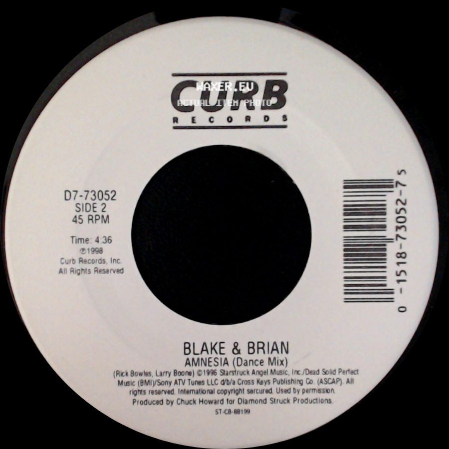 Blake & Brian - Amnesia / Amnesia (Dance Mix) side B