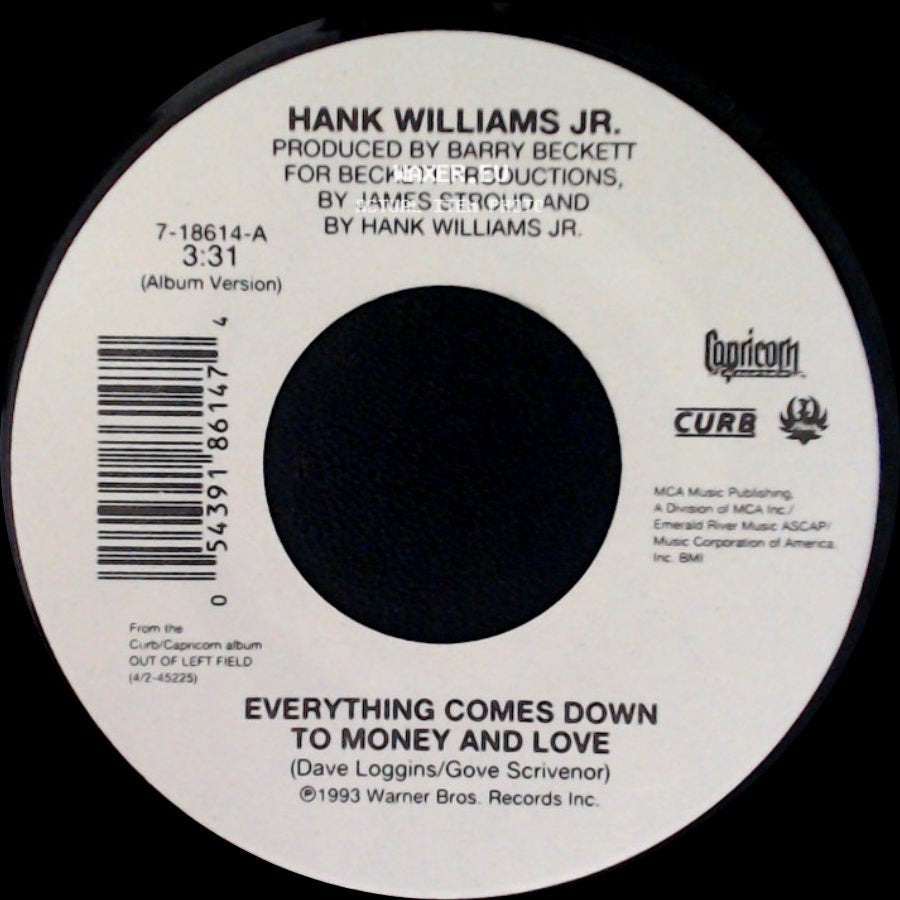 Hank Williams Jr. - S.O.B. I'm Tired / Everything Comes Down To Money And Love side B