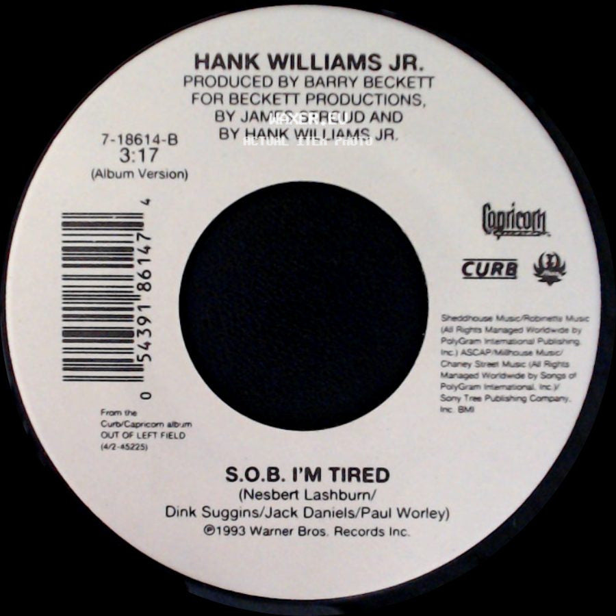 Hank Williams Jr. - S.O.B. I'm Tired / Everything Comes Down To Money And Love side A