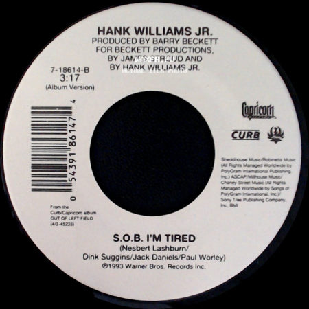 Hank Williams Jr. - S.O.B. I'm Tired / Everything Comes Down To Money And Love side A