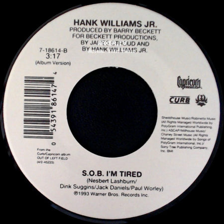 Hank Williams Jr. - S.O.B. I'm Tired / Everything Comes Down To Money And Love side A